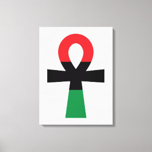 Red, Black & Green Ankh Canvas Print