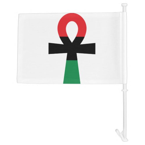 Red Black  Green Ankh Car Flag