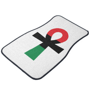 Red, Black & Green Ankh Car Mat