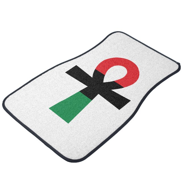 Red, Black & Green Ankh Car Mat (Angled)