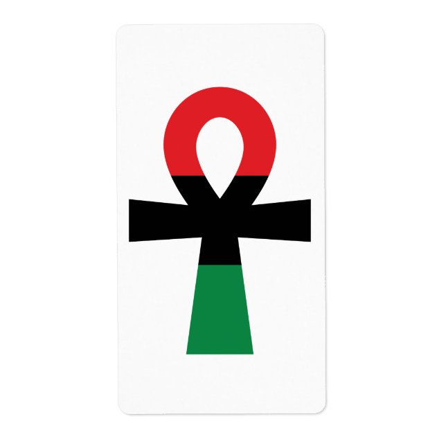 Red, Black & Green Ankh Label (Front)