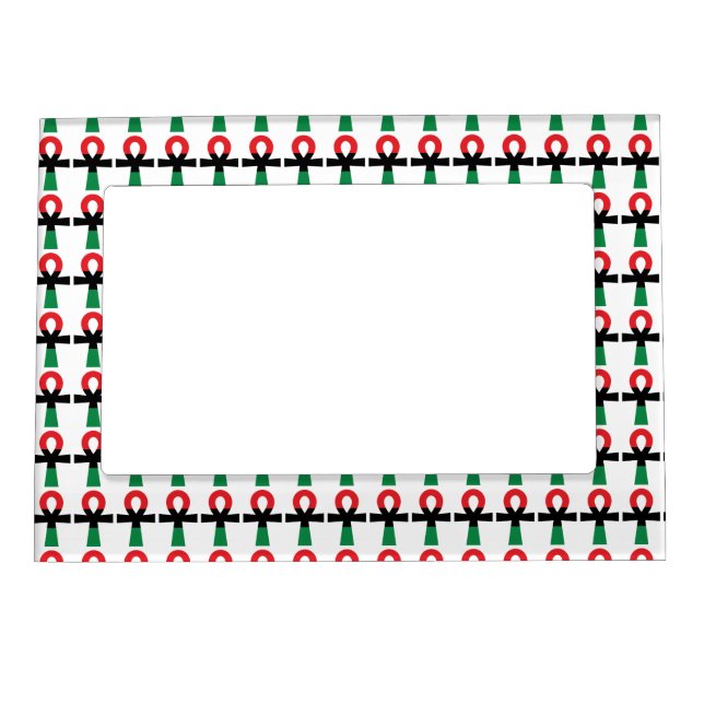 Red, Black & Green Ankh Magnetic Picture Frame (Front)