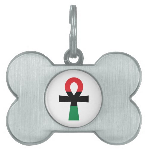 Red Black  Green Ankh Pet Name Tag