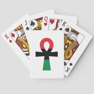 Red, Black & Green Ankh Poker Cards