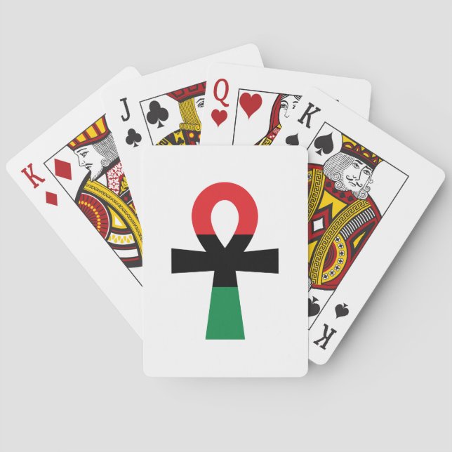 Red, Black & Green Ankh Poker Cards (Back)