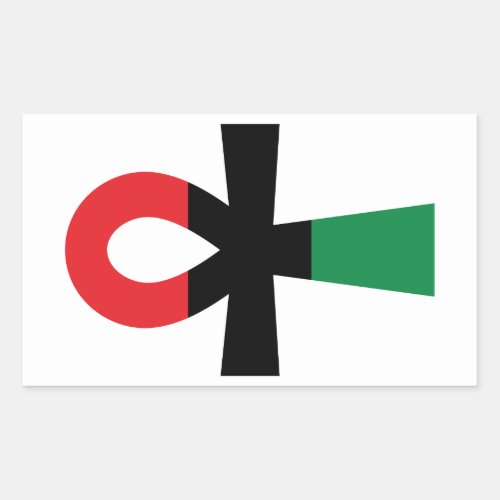 Red Black  Green Ankh Rectangular Sticker