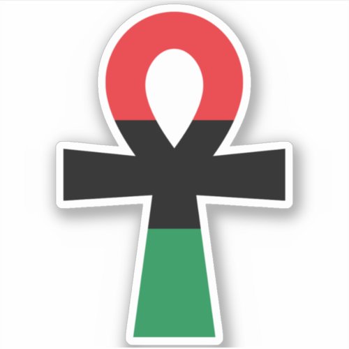 Red Black  Green Ankh Sticker