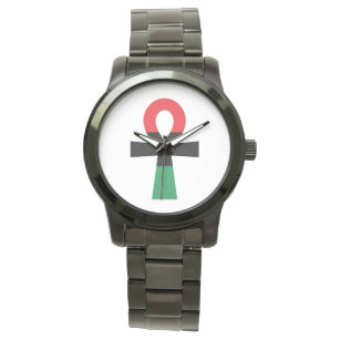 Red, Black & Green Ankh Watch