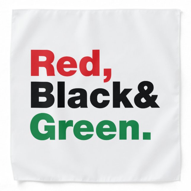Red, Black & Green. Bandana (Front)