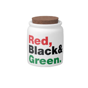 Red, Black & Green. Candy Jar