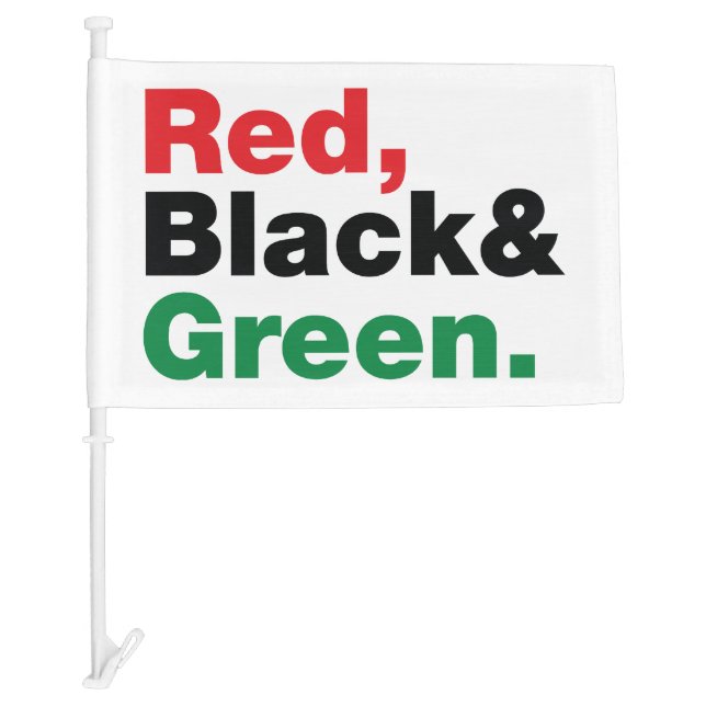 Red, Black & Green. Car Flag (Front)