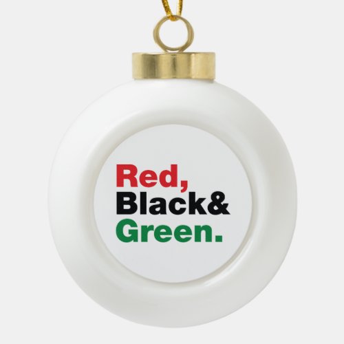 Red Black  Green Ceramic Ball Christmas Ornament