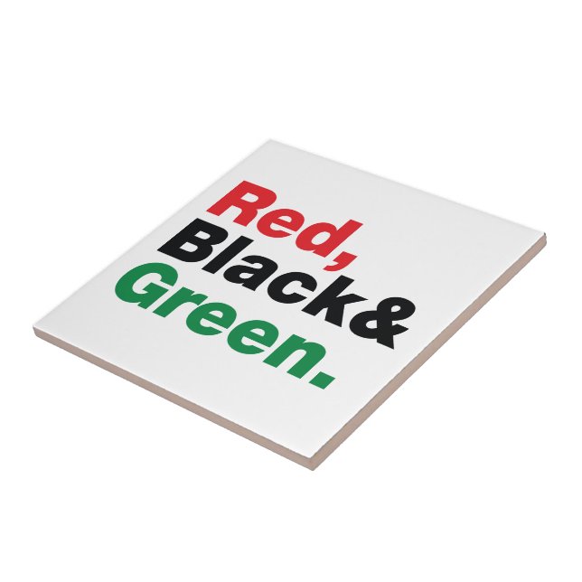 Red, Black & Green. Ceramic Tile (Side)