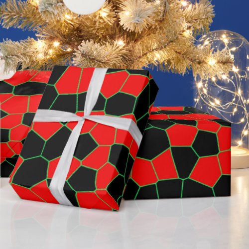 Red Black Green Cool Stylish Trendy Pattern Wrapping Paper
