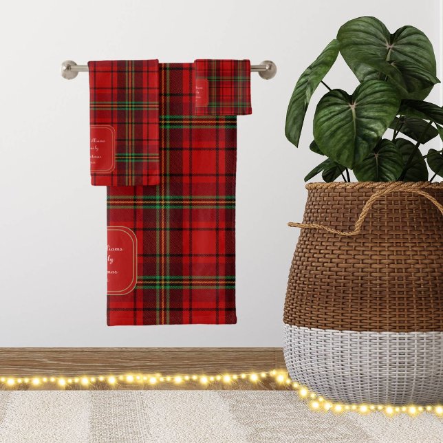 Red Black Green Cozy Plaids  Bath Towel Set (Creator Uploaded)