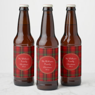 Red Black Green - Cozy Plaids Beer Bottle Label
