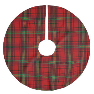 Red Black Green Cozy Plaids Brushed Polyester Tree Skirt