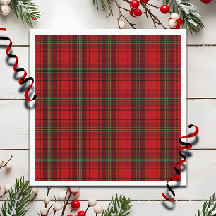 Red Black Green Cozy Plaids Napkins