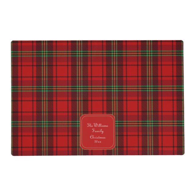 Red Black Green Cozy Plaids  Placemat (Front)