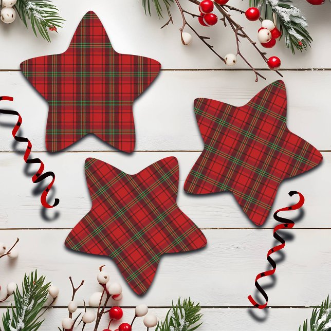 Red Black Green Cozy Plaids  Star Sticker (Creator Uploaded)