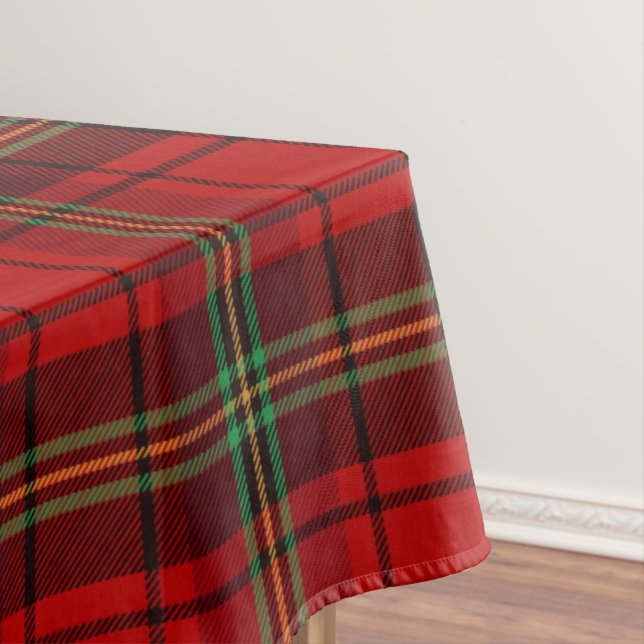 Red Black Green Cozy Plaids  Tablecloth (In Situ)