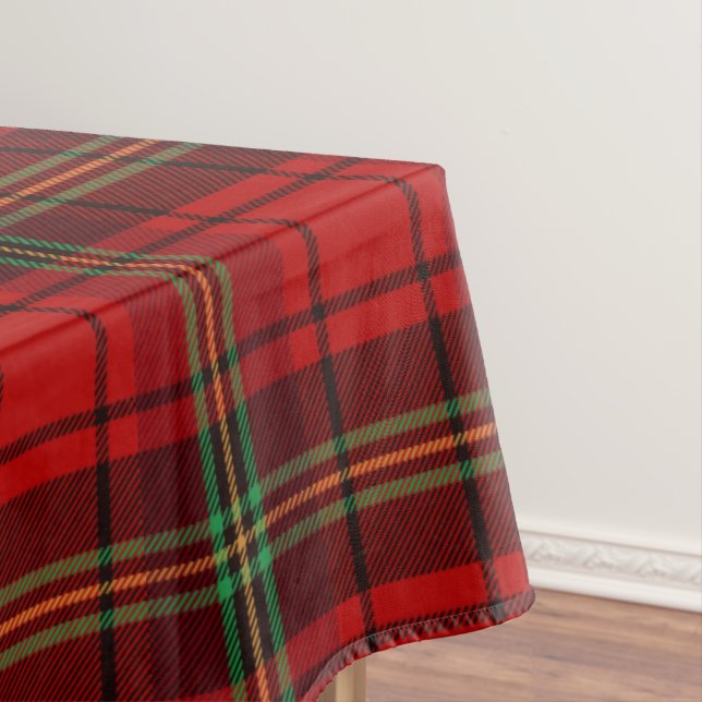 Red Black Green Cozy Plaids  Tablecloth (In Situ)