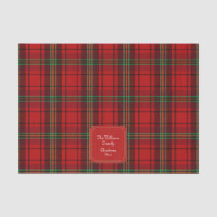 Red Black Green Cozy Plaids Tissue Paper