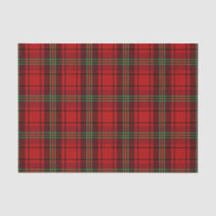 Red Black Green Cozy Plaids  Tissue Paper