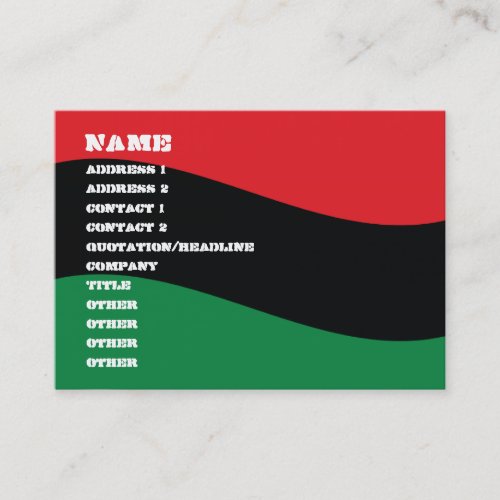 Red Black  Green Flag Business Card