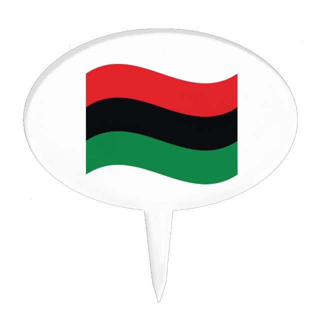 Red, Black & Green Flag Cake Topper (Front)
