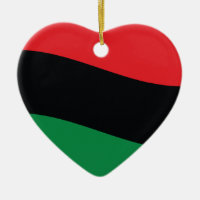 Red, Black & Green Flag Ceramic Ornament