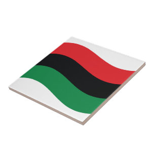 Red, Black & Green Flag Ceramic Tile