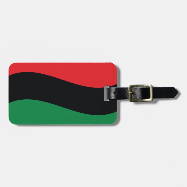 Red, Black & Green Flag Luggage Tag (Front Horizontal)