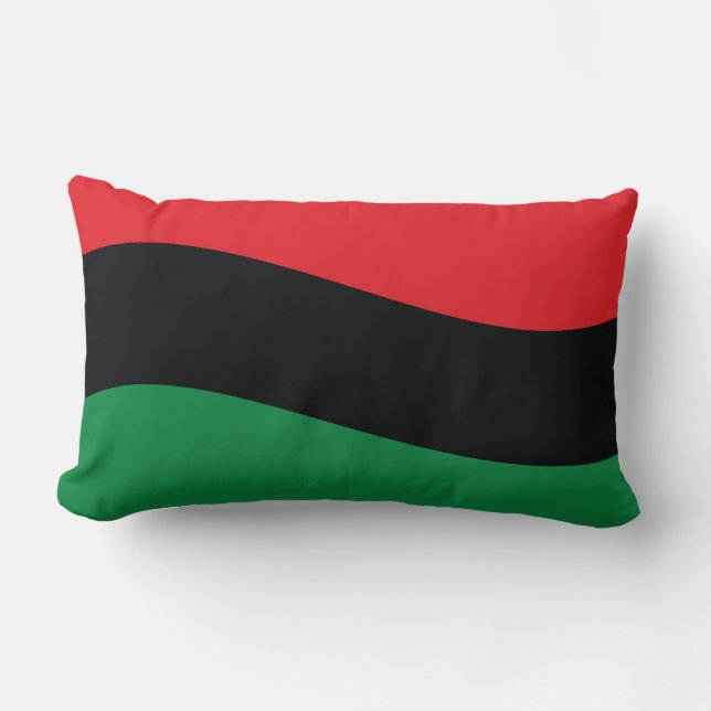 Red, Black & Green Flag Lumbar Pillow (Front)