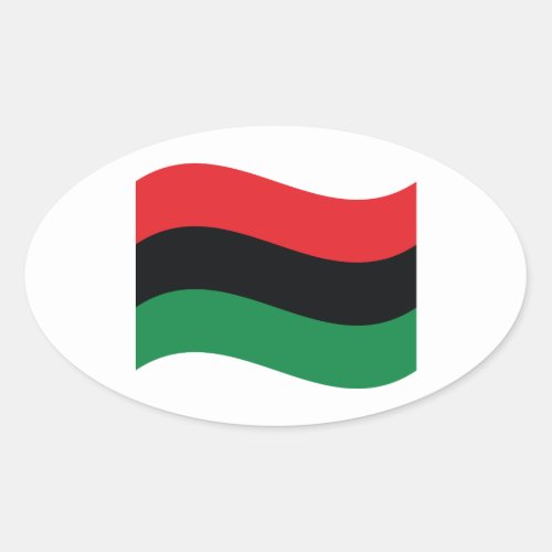 Red Black  Green Flag Oval Sticker