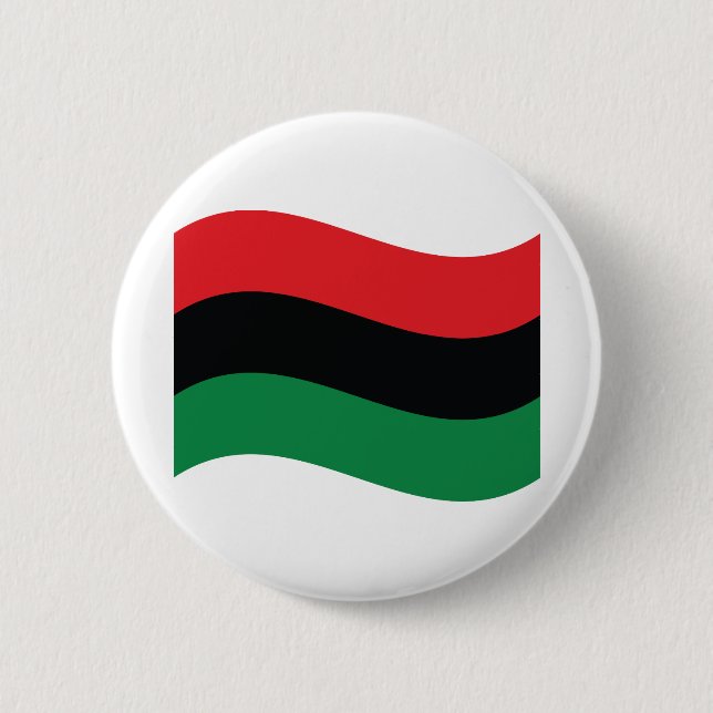 Red, Black & Green Flag Pinback Button (Front)