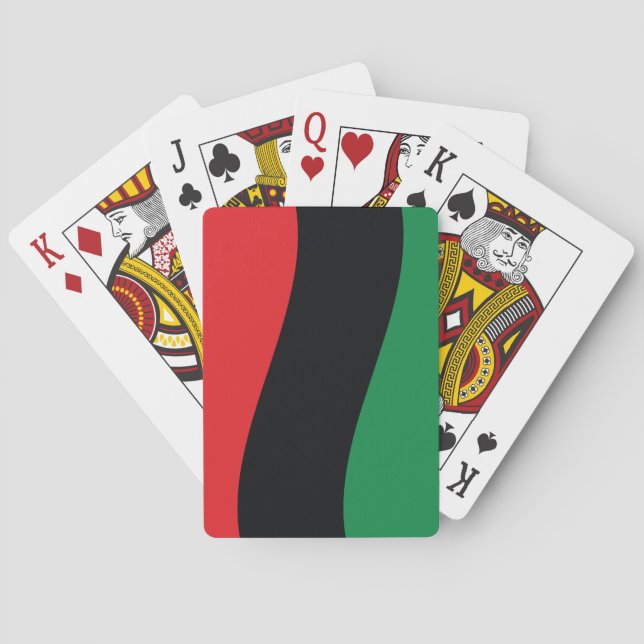 Red, Black & Green Flag Poker Cards (Back)