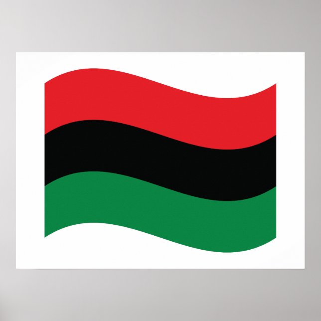 Red, Black & Green Flag Poster (Front)