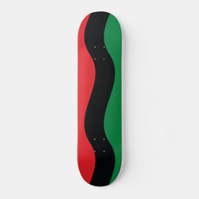 Red, Black & Green Flag Skateboard Deck (Front)
