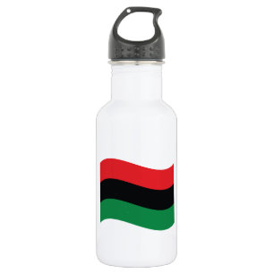 Red, Black & Green Flag Stainless Steel Water Bottle