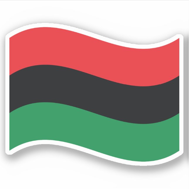 Red, Black & Green Flag Sticker (Front)