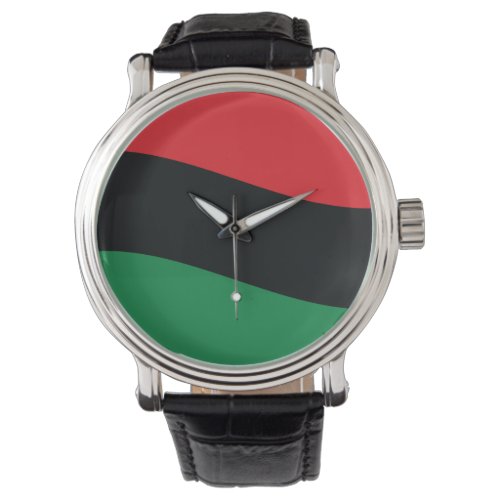 Red Black  Green Flag Watch