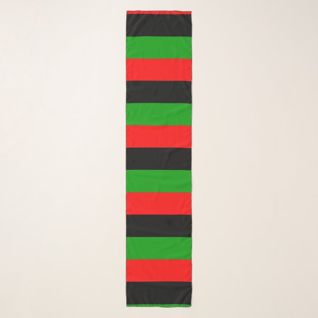 Red, Black, Green Horizontal Pan African Flag Scarf (Front)