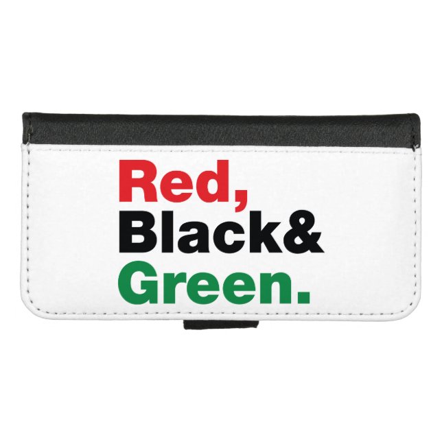 Red, Black & Green. iPhone Wallet Case (Front (Horizontal))