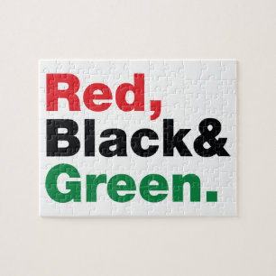 Red, Black & Green. Jigsaw Puzzle
