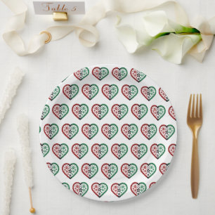 Red Black Green Kinara Colors Hearts Happy Kwanzaa Paper Plates