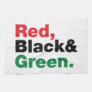 Red, Black & Green. Kitchen Towel
