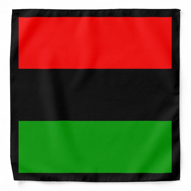 Red, Black, Green Pan African Flag, Black Border Bandana (Front)