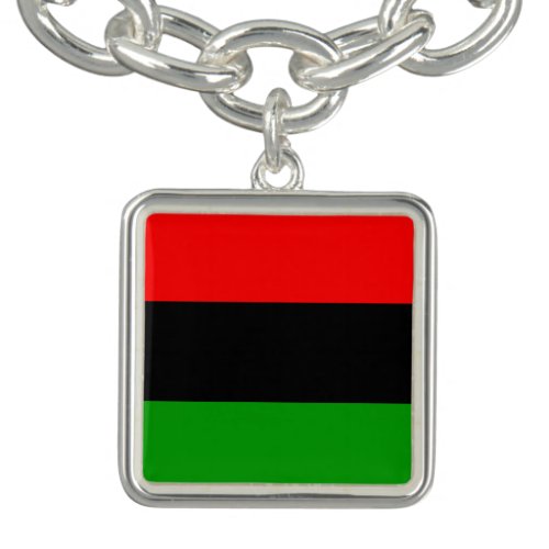 Red Black Green Pan African Flag Charm Bracelet