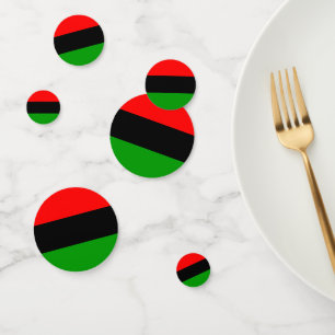 Red, Black, Green Pan African Flag Confetti